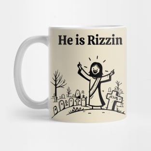 He is Rizzin Funny Easter Jesus Playing Basketball Meme Idea Mug